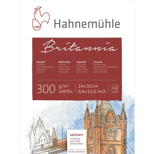 Hahnemühle Britannia bloque acuarela 24x32 cm 300 g/m² satinado