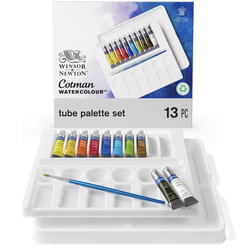 Winsor & Newton Cotman set acuarela 10 tubos con pincel