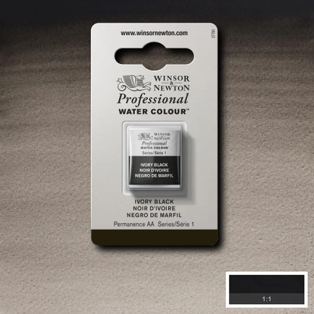 Winsor & Newton Professional Ivory Black acuarela cálida