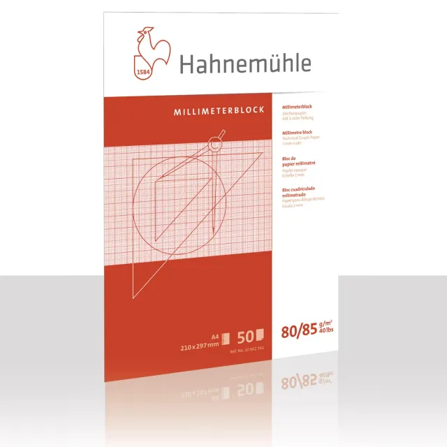 Hahnemühle Milimetrado bloc dibujo A4 80 g/m² 50 hojas blanco