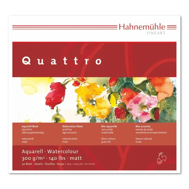 Hahnemühle Britannia bloc acuarela 25,4x25,4 cm 30 hojas 300 g