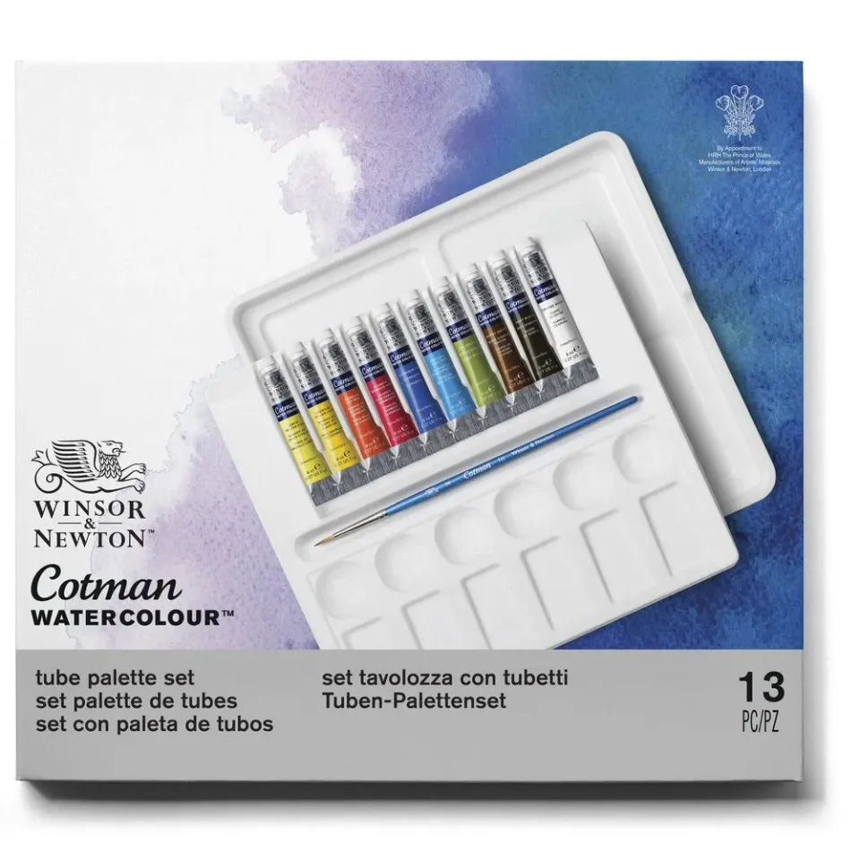 Winsor & Newton Cotman set acuarela 10 tubos con pincel