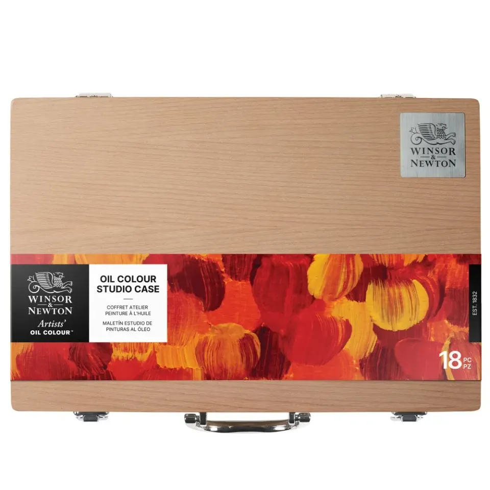 Winsor & Newton Artists Oil Colour caja madera estudio 8 tubos
