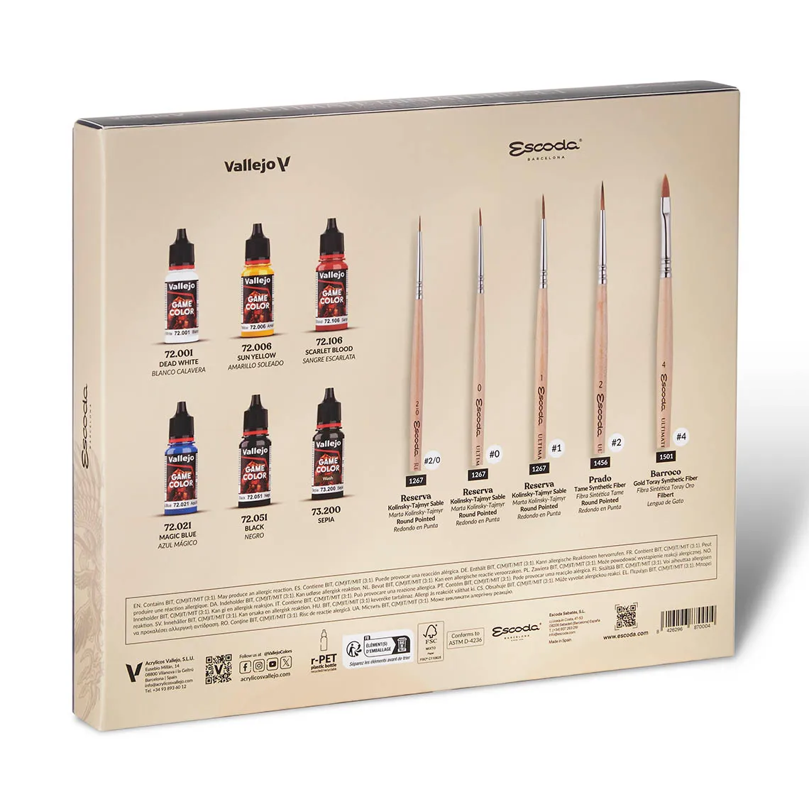 Escoda 8870 set de pinceles para miniatura Natural