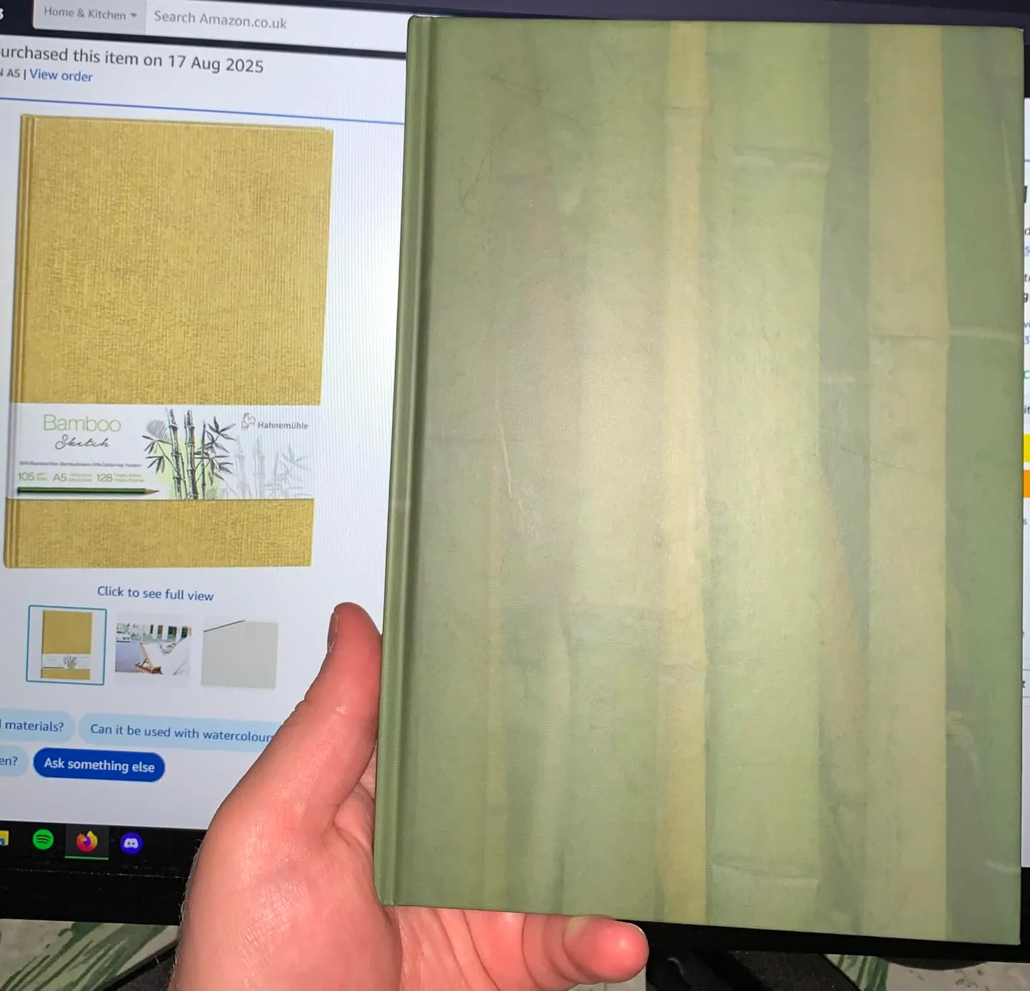 Hahnemühle Bamboo cuaderno bocetos A5 105 g 64 hojas