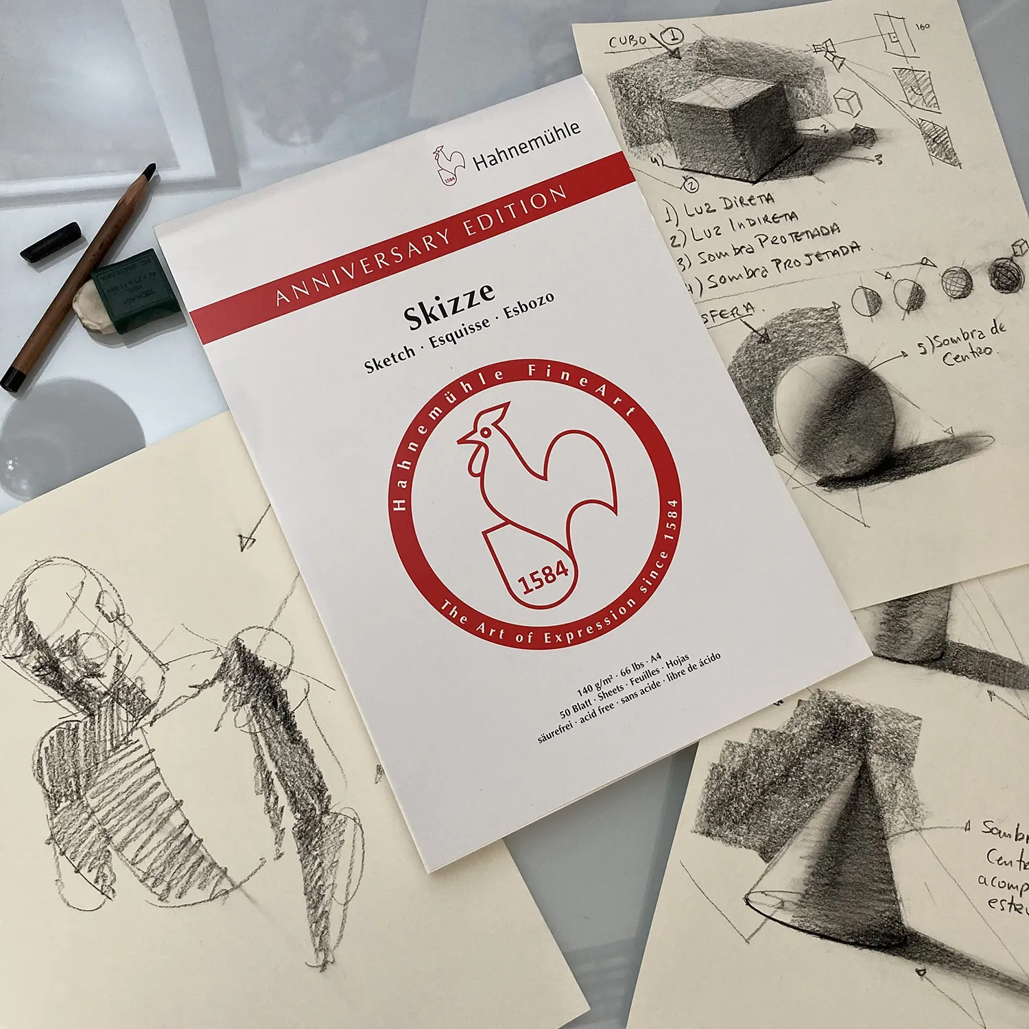 Hahnemühle bloc dibujo A4 140 g 50 hojas grano fino