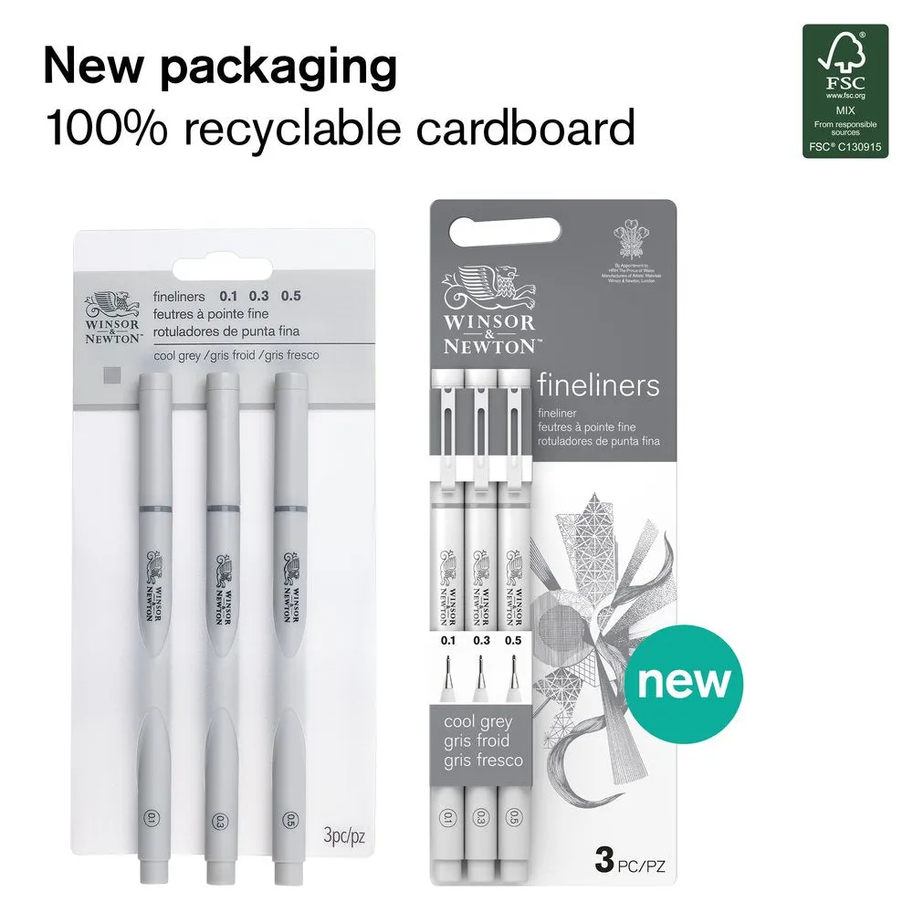 Winsor & Newton Fineliner set 3 rotuladores pigmento