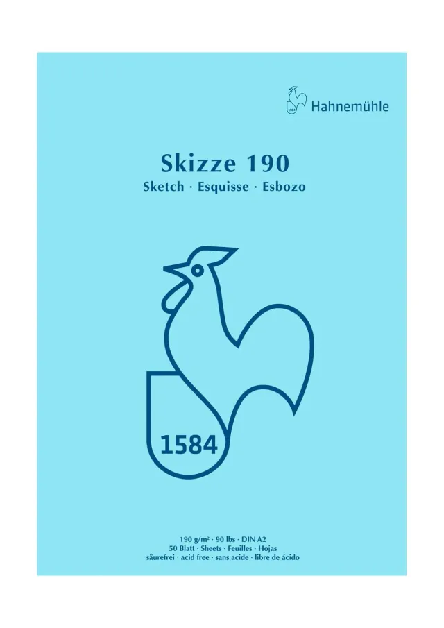 Hahnemühle 190 bloc bocetos A2 50 hojas blanco 190g