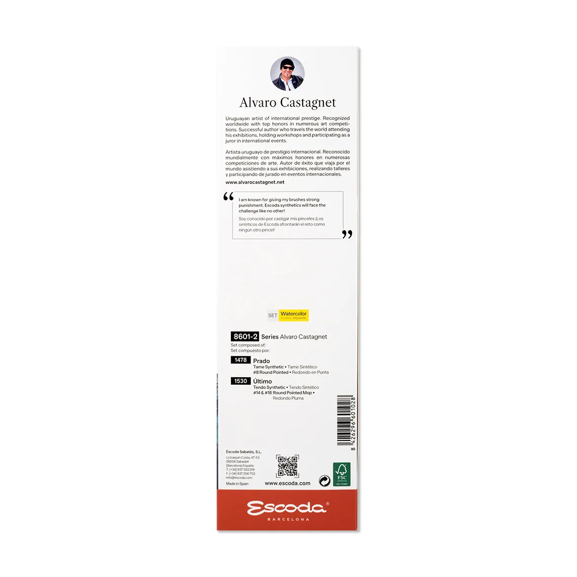 Escoda 8601-2 set de pinceles para acuarela Reserva