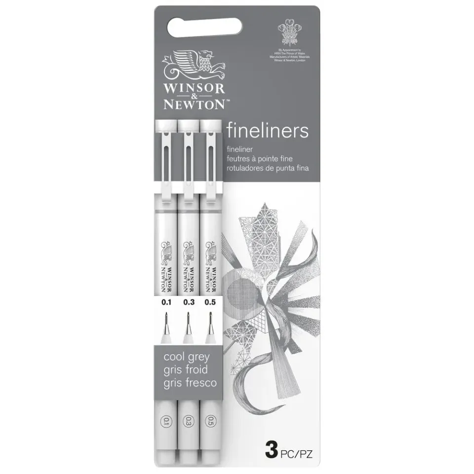 Winsor & Newton Fineliner set 3 rotuladores pigmento