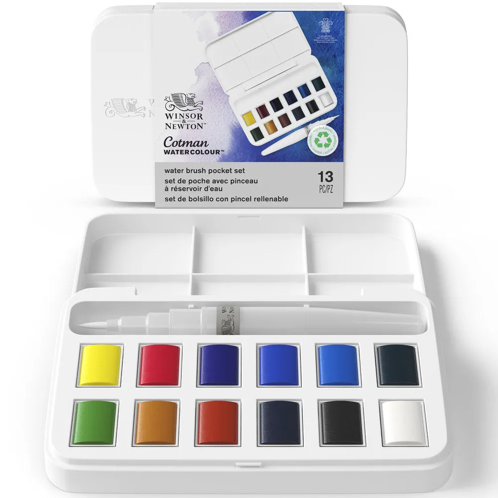 Winsor & Newton Cotman Watercolour Water Brush Pocket Set set de acuarelas portátil