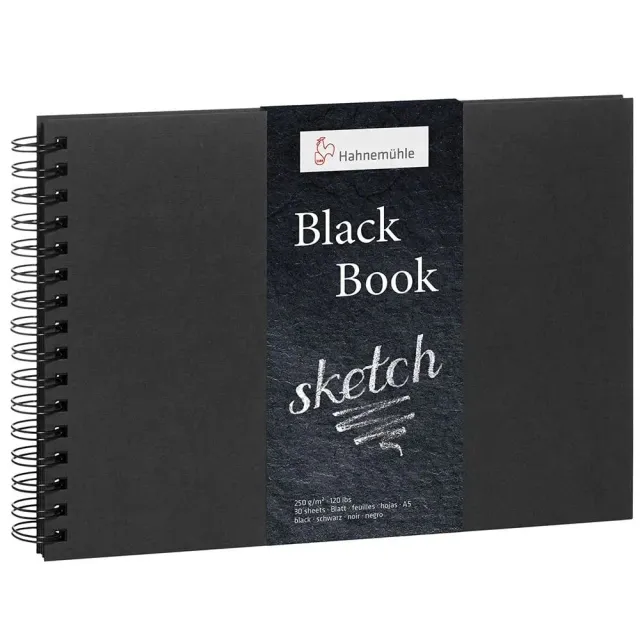 Hahnemühle Black Book cuaderno de bocetos A5 horizontal 250 g/m²
